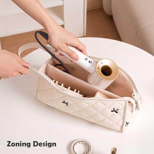 Quilted Hair Dryer Travel Case with Handle – Protective Storage Bag