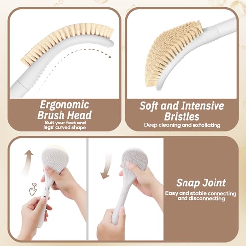 Adjustable Foot Brush with 3-in-1 Handle for Seniors & Disabled