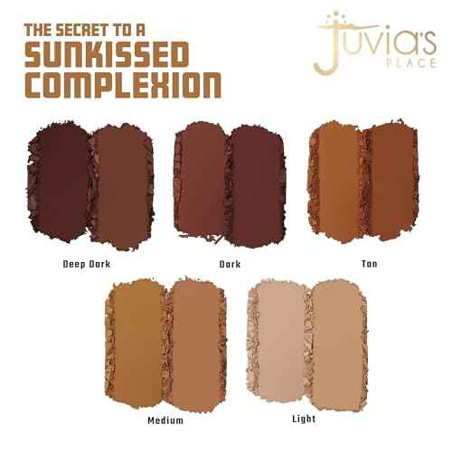 Juvia's Place Bronzed Duo Bronzer Tan - Soft Matte, Contour Powder, Long-Wearing & Buildable Bronzing Powder - Suitable for Tan Skin Tone