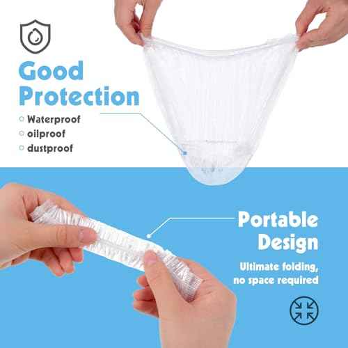 300 Pcs Disposable Shower Caps, 20.5In Large Plastic Bath Caps for Hair Treatment, Spa, Home, Kitchen, Hotel, Travel