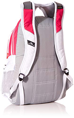 High Sierra Loop Backpack, Travel, or Work Bookbag with tablet sleeve, One Size, Pink Punch/White/Ash