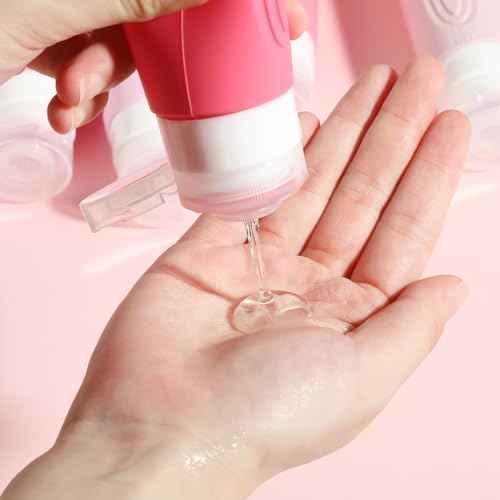 Travel Bottles for Toiletries, 5 Pack TSA Approved Travel Size Containers, 3oz Leak Proof Refillable Travel Accessories for Shampoo Conditioner, BPA Free Travel Bottles with Toiletry Bag