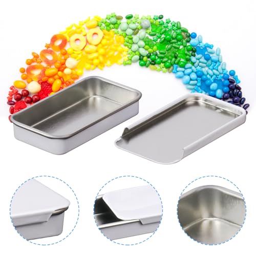 70 Pack White Slide Top Tin Containers, Mini Metal Tin Box with Slide Lid, Empty Lip Balm Containers for DIY Projects, Pills, Candies, Jewelry (2.36 x 1.34 x 0.43 Inch)