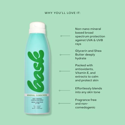 Bask Suncare SPF 30 Mineral Sunscreen Spray - Fragrance Free, Non-Aerosol, Reef Safe, Broad Spectrum Protection, Dermatologist Recommended, Lightweight & Fast-Absorbing, 5.5 oz (Value Pack of 3)