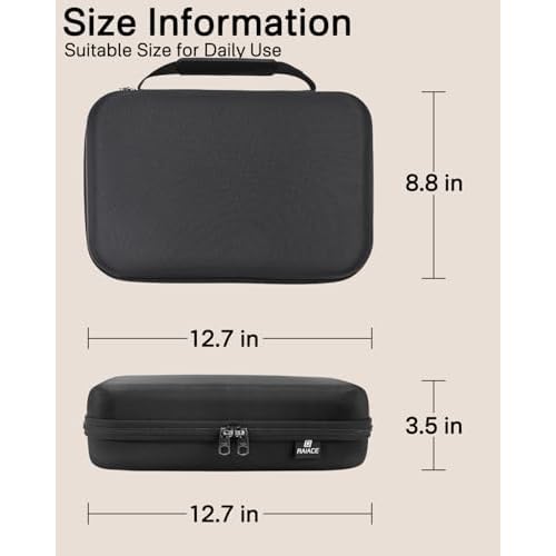 RAIACE Hard Storage Case Compatible with Hair Clippers, Protective Carrying Bag for Barber Accessories/for Guard Grooming Kits. (case only) - Black
