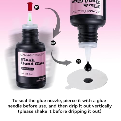 DAMMAN Eyelash Extension Glue 5ml - 0.3-0.5s Fast Dry