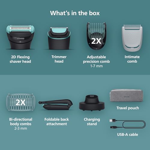 Waterproof Men's Body Groomer with Travel Case & 2D Flex Head