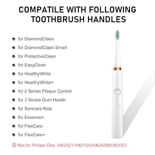 Toothbrush Heads for Philips Sonicare Replacement Brush Heads with Protective Cover Soft Dupont Bristles Electric Toothbrush Replacement Heads for Oral Health, 4 Pack