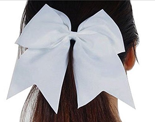 Cheer Bows Purple Cheerleading Softball - Gifts for Girls and Women Team Bow with Ponytail Holder Complete your Cheerleader Outfit Uniform Strong Hair Ties Bands Elastics by Kenz Laurenz (5)