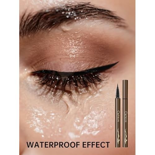 Catkin Liquid Eyeliner Pen Ultra-fine Waterproof Smoothy Stay 24 hrs Long Lasting Quick Drying for Sensitive Eyes Alcohol Free Very Black