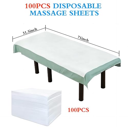 100Pcs Disposable Massage Table Sheets 31.5" x 71" Non-Woven