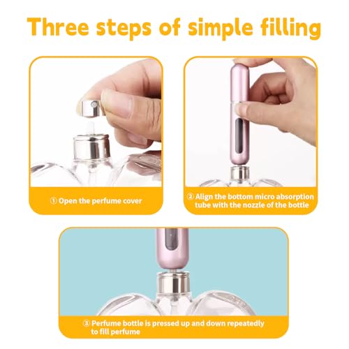 6-Pack 5ml Travel Perfume Bottles Refillable Spray