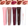 5Pcs Hydrating Lip Gloss Set: Long-lasting, Non-sticky Shiny Jelly Lip Gloss with Glitter Plumping Effect in Nude Shades for a High-shine, Glass-like Finish, 0.3 fl oz Each