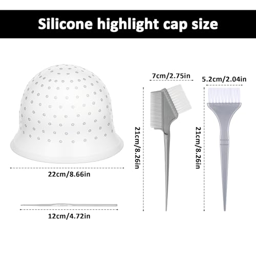 Silicone Highlighting Cap Set with Hook Needle & Color Brushes