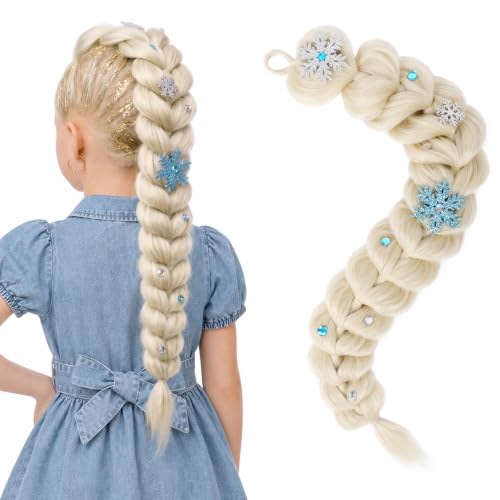 SEIKEA Blonde 24-Inch Pre-Braided Ponytail Hair Extensions for Cosplay & Dress-Up