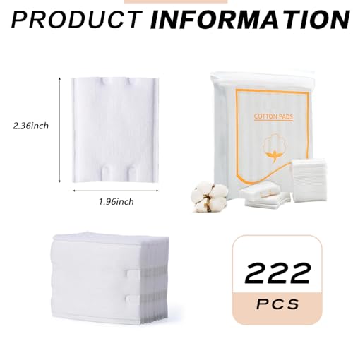 Cotton Makeup Remover Pads 222-Count Lint-Free