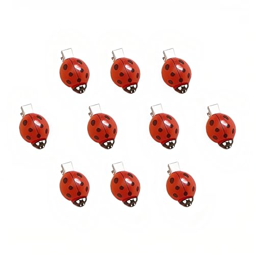 10 Pcs Ladybug Hair Clips - Red Cute Bug Accessories