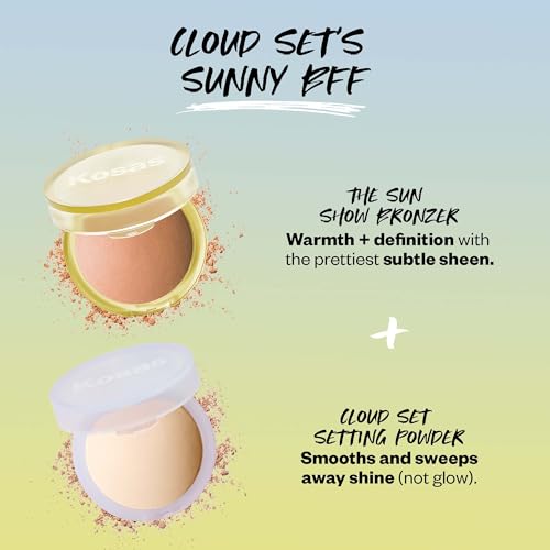 Kosas Sun Show Glowy Warmth Baked Bronzer - Contouring Powder for Cheekbones, Nose & Jawline - Enriched with Concentrated Fatty Acids - Talc-Free, Vegan & Hypoallergenic - Beachy