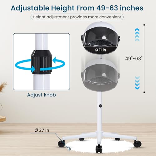 Professional Hooded Hair Dryer with Stand & Wheels
