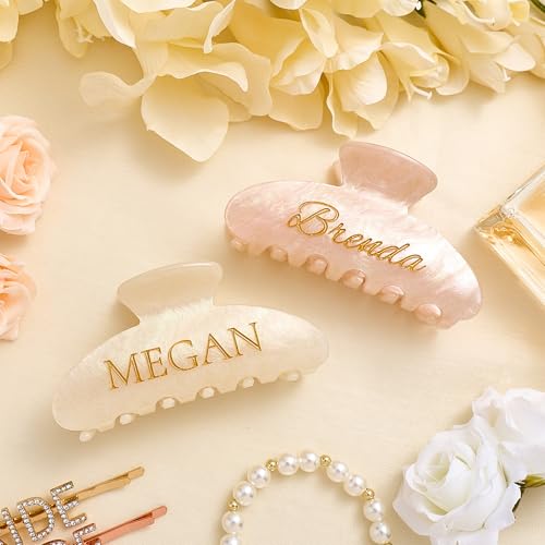 Personalized Gold Name Claw Clips for Women – Custom Engraved Hair Clips