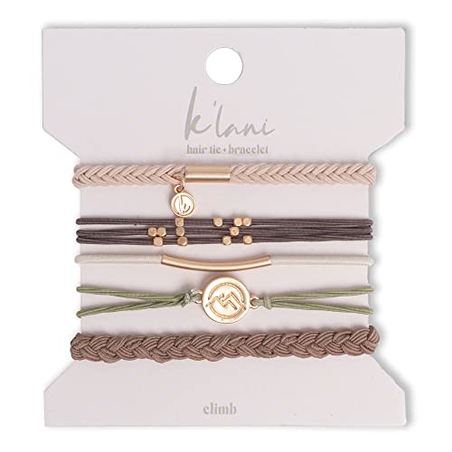K'lani Climb Hair Tie Bracelets - Set of 5 Elastic Ponytail Holders