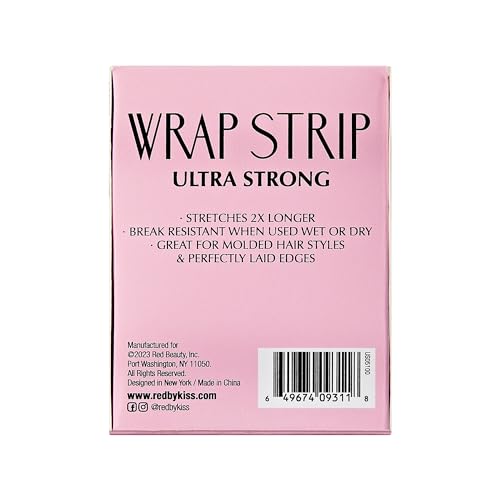 Red by Kiss Wrap Strip, Ultra Strong 2X Longer Stretch, 40 Strips (1 PACK - 2.5", Black)