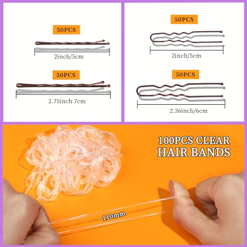 Teenitor 300pc Bobby Pin Kit - Brown Hair Pins & Bun Clips