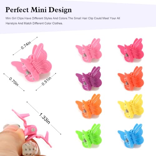 50 Pcs Mini Butterfly Hair Clips - Y2K Cute Claw Barrettes