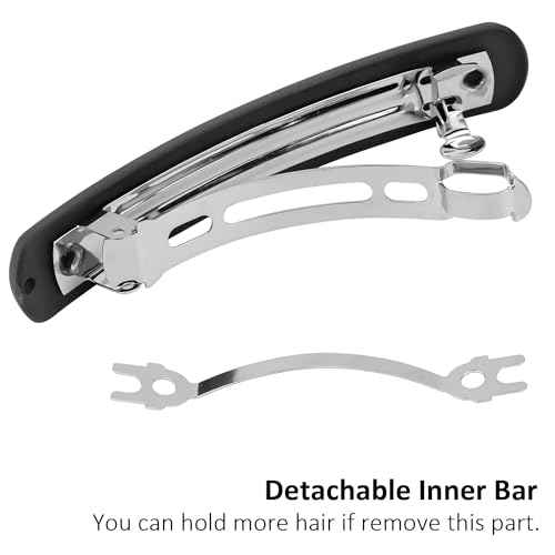 Hair Clip, Black Matte Barrettes for Women 4Pcs, Flat Hair Clips for Thin Fine Hair, Hair Pins for Short Medium Hair, Cute Hair Accessories for Women Girls