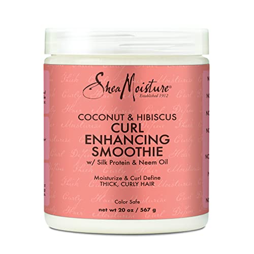 SheaMoisture Coconut & Hibiscus Curl Enhancing Smoothie for Thick Curly Hair Cream 20 oz & 12 oz Bundle