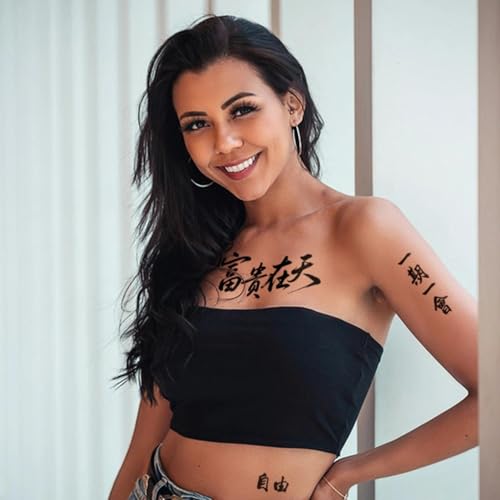 Temporary Chinese Character Tattoos - 60+ Designs, Waterproof