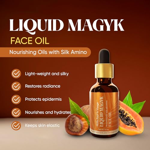 Liquid Magyk Face Oil Hydrating Facial Oil Serum with Silk Amino, Fats, Antioxidants Carotenoids, Lycopene and Vitamins E, C & A