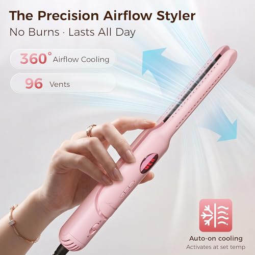 Lanvier Airflow Styler | 2-in-1 Curling Iron & Straightener for Short Hair
