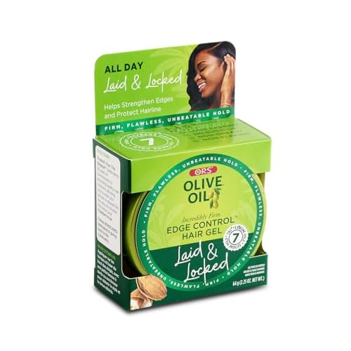 ORS Olive Oil Edge Control Hair Gel with Sweet Almond Oil for Strengthening 2.2 Ounces