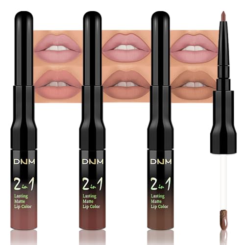 3-Piece 2-in-1 Matte Lip Liner & Liquid Lipstick Set