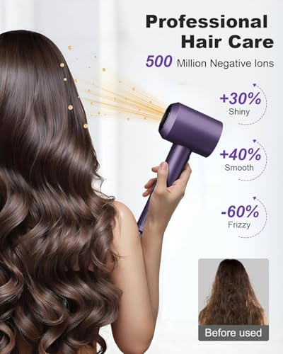 7MAGIC High-Speed Hair Dryer 110,000 RPM Purple