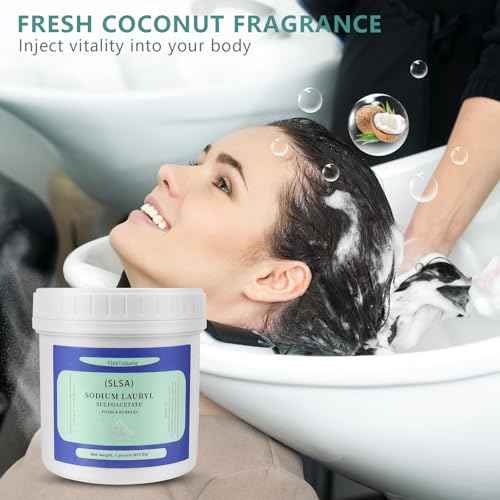 1 Pound of SLSA Powder for Bath Bomb Making, Premium Sodium Lauryl Sulfoacetate Powder, Sodium Lactate for soap Making, Gentle on The Skin. Suitable for Bath TrufflesCrafting Bath Bombs and More