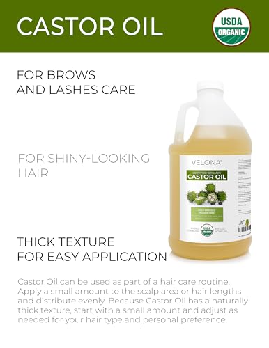 Organic Castor Oil - 64 fl oz Cold Pressed USDA Certified USP Grade, for Hair & Skin Care