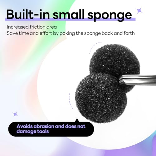 Eyelash Extensions Tweezer Cleanser 1 Bottles Lash Tweezers Cleaning Tool for Lash Glue Remover with Sponge Black Ball Eyelash Tweezer Liquid Supplies 30ml
