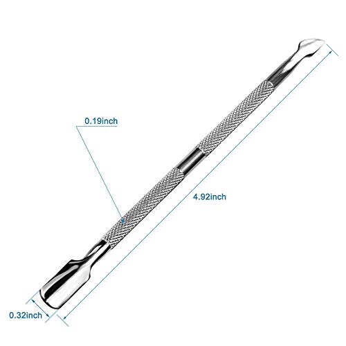HIFAU 2-Piece Stainless Steel Cuticle Pusher & Trimmer Set for Nails