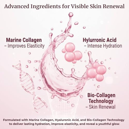 Korean Overnight Collagen Face Mask (4 PACKS) - Hydrating Deep Collagen Mask for Women - Anti-Aging Bio-Collagen Real Deep Mask - Glass Skin Facial Treatment