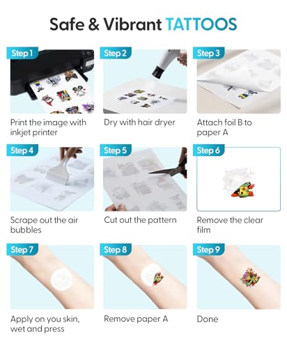 Silhouette Temporary Tattoo Paper for Inkjet Printer