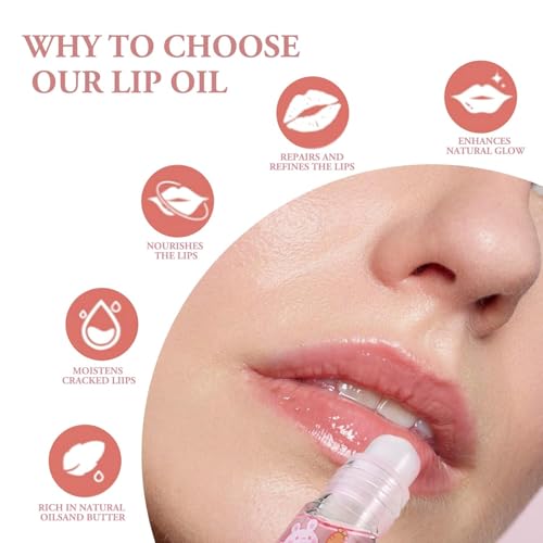 6 Fruit Flavored Roll-On Lip Gloss Set Non-Sticky High Shine