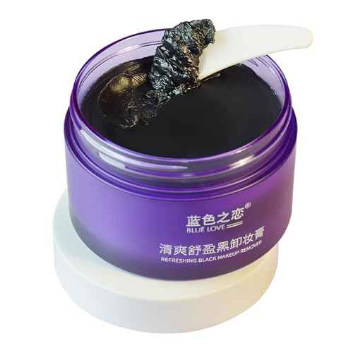 BLUE LOVE Black Makeup Remover Cleansing Cream for Eyes, Face & Lips - Deep Cleaning Moisturizing Balm, Gentle Makeup Melting for All Skin Types