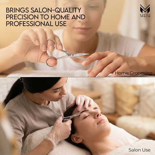 4 Inch Stainless Steel Eyebrow Scissors with Comb