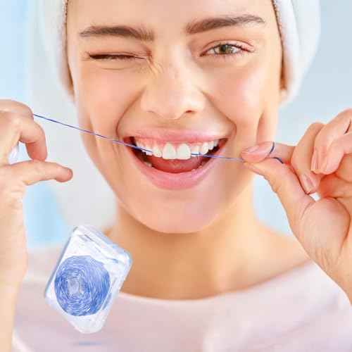 Woven Dental Floss, Expandable Waxed Dental Floss for Gentle,Oral Care Whitening Dental Floss,Plaque Remover for Teeth, Kid-Friendly String Floss,Mint,10 Spools (30 yd Each)