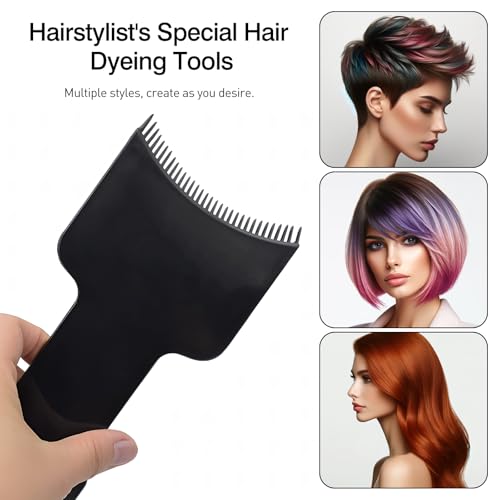 Hair Highlighting Kit - 3 Flat Combs & Brush for Home Salon