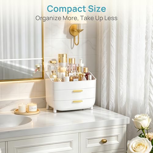 Vtopmart 3-Tier Makeup Organizer with Drawers - White