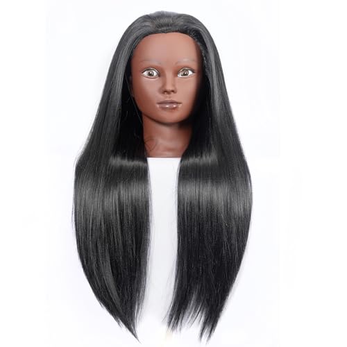 26-28" Synthetic Hair Training Head Mannequin with Clamp