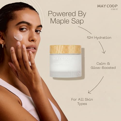MAY COOP Raw Moisturizer Face Cream | Korean Skincare, Daily Hydrating Cream | 69% Maple Sap, Softening, Nourishing, Lightweight Gel, Vegan, Sensitive Skin, Anti-Aging